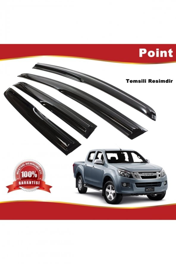 Isuzu D-max Mügen Cam Rüzgarlığı 2013-2020 Arası 4 Lü Takım ürün görseli 1
