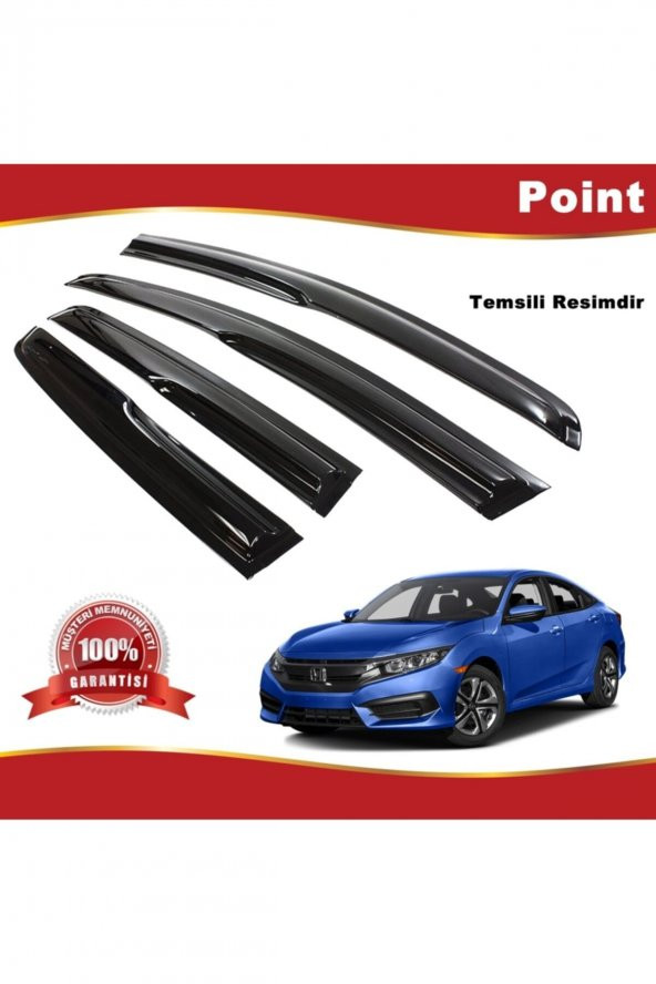 Honda Civic Mügen Cam Rüzgarlığı Sedan 2012-2015 Arası 4 Lü Takım ürün görseli 1