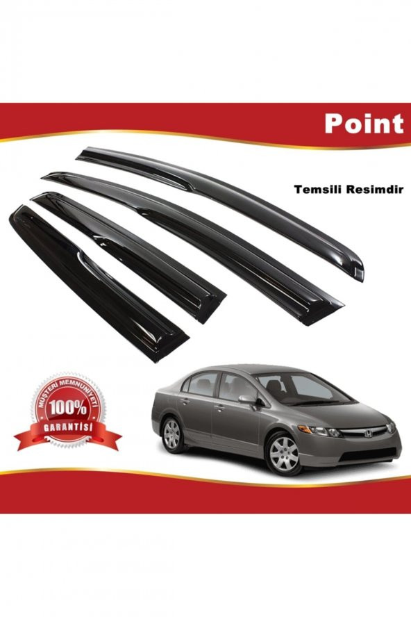 Honda Civic Mügen Cam Rüzgarlığı Sedan 2001-2006 Arası 4 Lü Takım ürün görseli 1