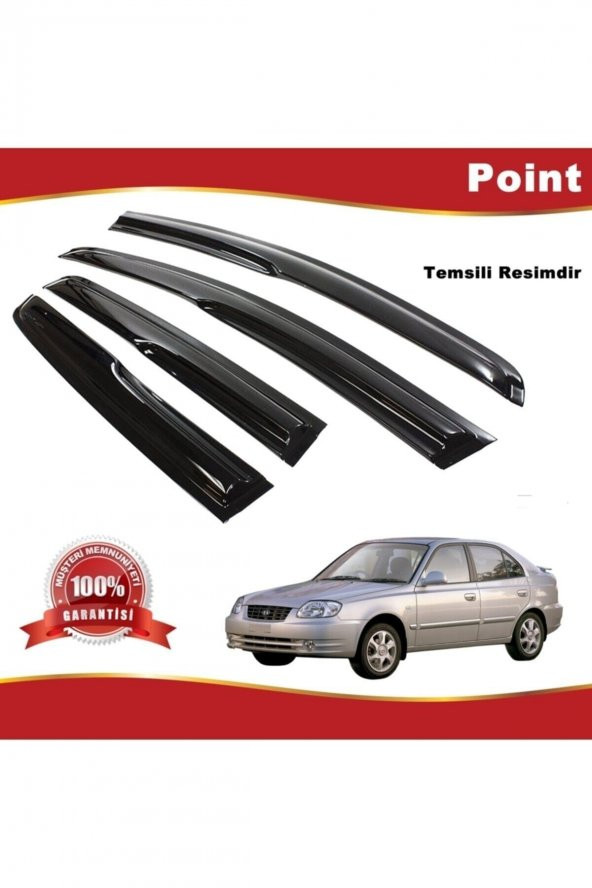 Hyundai Accent Admire Mügen Cam Rüzgarlığı 2003-2005 Arası 4 Lü Takım ürün görseli 1