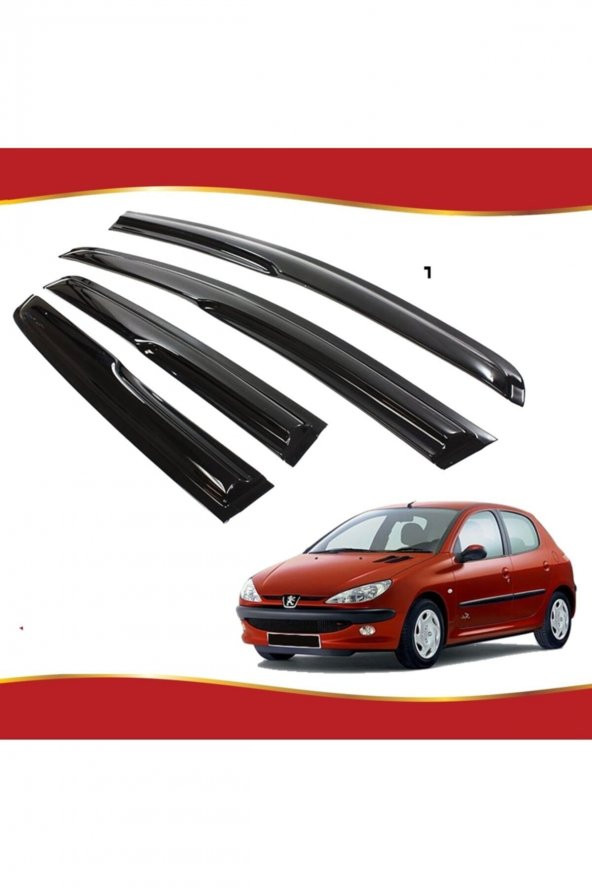 Peugeot 206 Mügen Cam Rüzgarlığı 1998-2012 Arası 4 Lü Takım ürün görseli 1