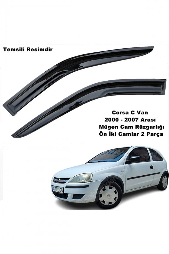Opel Corsa C VAN Mügen Cam Rüzgarlığı 2000-2006 Arası Ön İki Camlar 2 Li Set Cam Rüzgarlığı - caraks ürün görseli 1