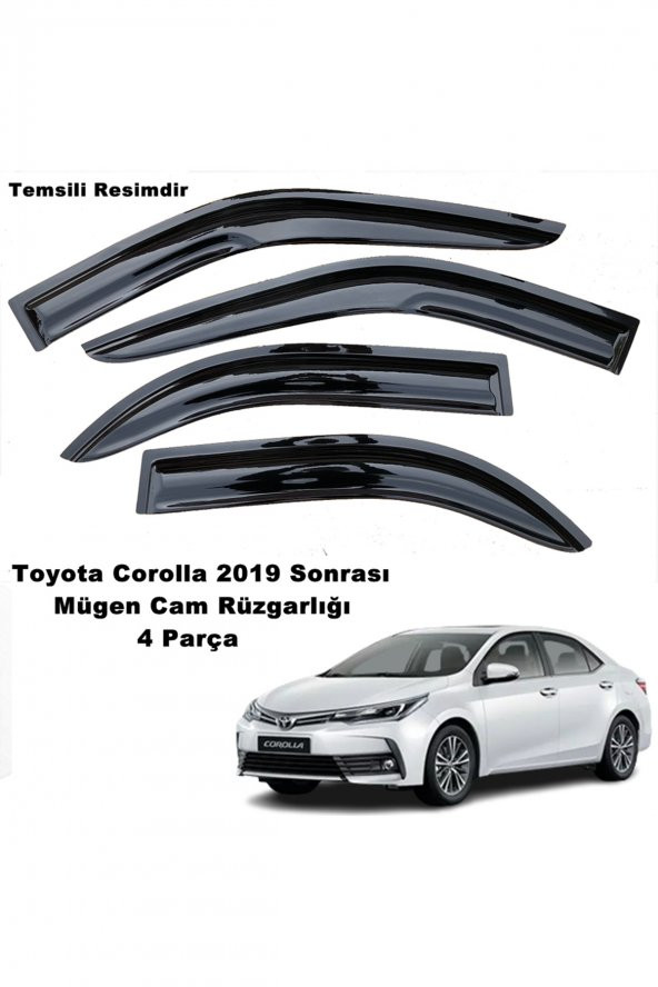 Toyota Corolla Mügen Cam Rüzgarlığı 2019 Sonrası Sedan Kasalar 4 Lü Set Cam Rüzgarlığı - caraks ürün görseli 1