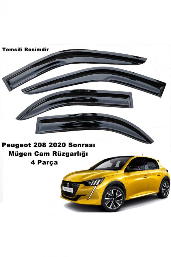 Peugeot 208 Mügen Cam Rüzgarlığı 2020 Sonrası 4 Lü Set Mügen Cam Rüzgarlığı - caraks ürün görseli 1