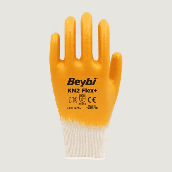 Beybi KN2+ Flex Plus Nitril Sarı Eldiven 10 No ürün görseli 1