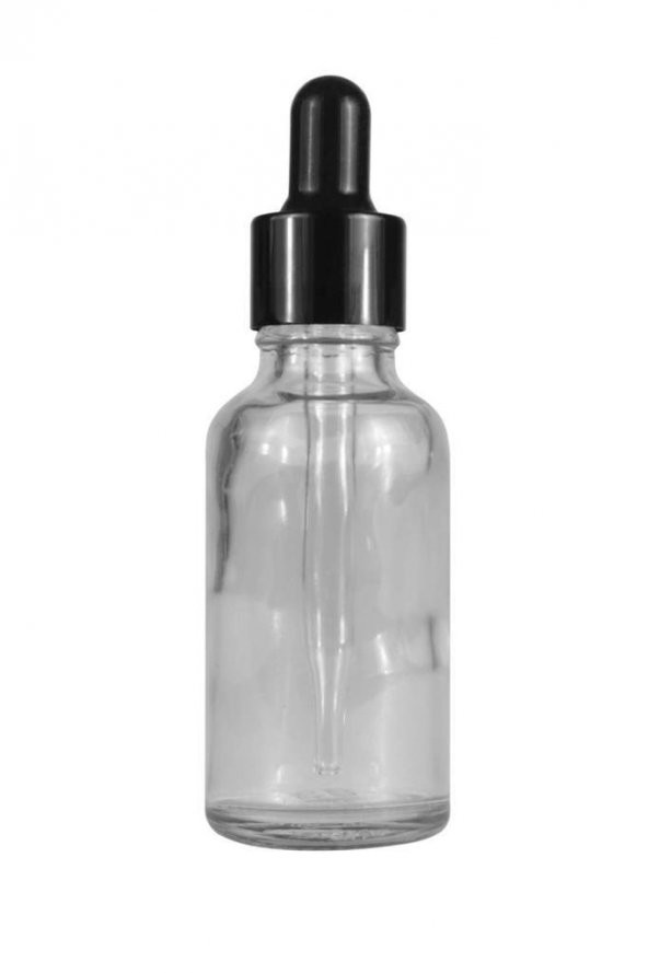 Damlalıklı Cam Şişe Şeffaf 30ml ürün görseli 1