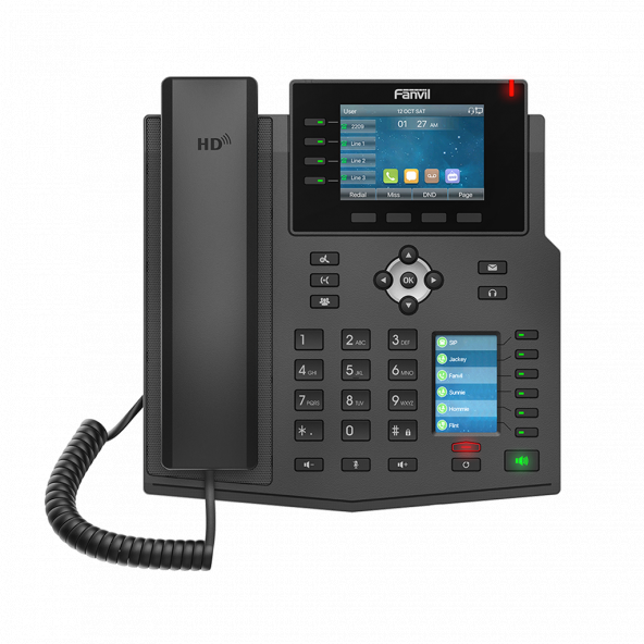 Fanvil X5U Renkli Ekran IP Telefon (PoE)-Siyah ürün görseli 1