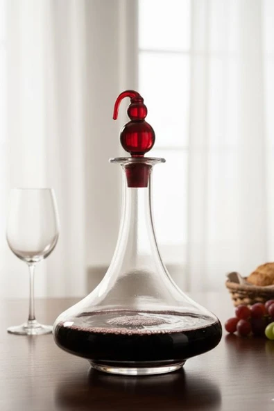 Paşabahçe Kristal Kırmızı Kapaklı 1000 cc Karaf 92532 ürün görseli 1
