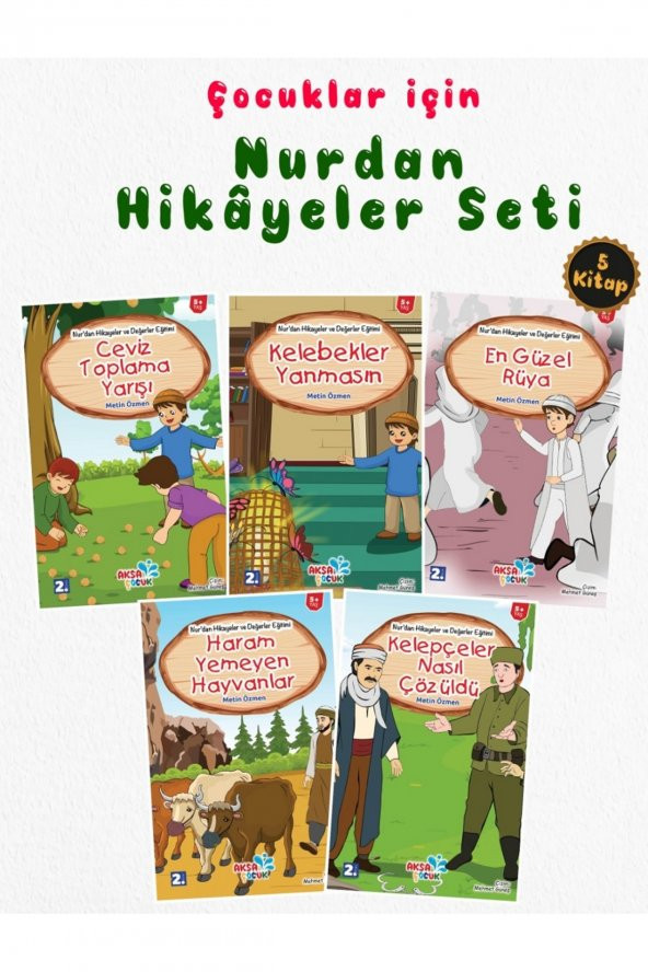 Çocuklar İçin Hikâyelerle “Nurdan Hikâyeler Seti (5 Kitap Takım) ürün görseli 1