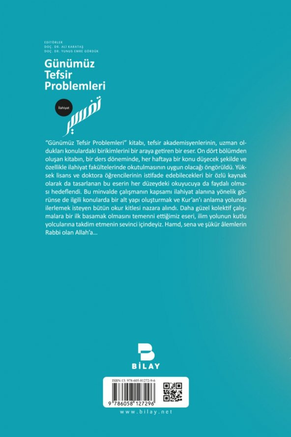 Günümüz Tefsir Problemleri - Ali Karataş,yunus Emre Gördük ürün görseli 1