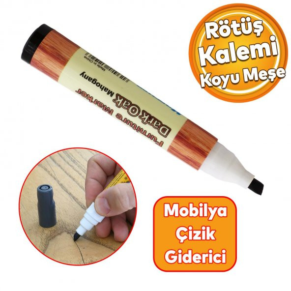 Mobilya Rötuş Kalemi Ahşap Masa Sehpa Dolap Kalemi Çizik Giderici Çatlak Kapatıcı Koyu Meşe ürün görseli 1