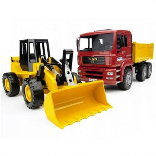 Bruder 02752 MAN Damperli Kamyon ve FR130 Kepçe 02752 Lisanslı ürün görseli 1