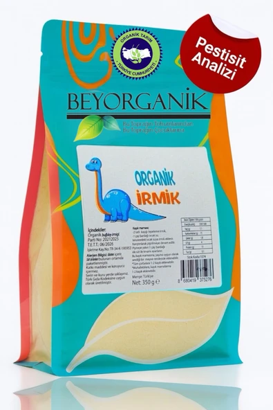BEYORGANİK  Organik Bebek İrmik 350gr (PESTİSİT VE AFLATOKSİN ANALİZLİ) ürün görseli 1