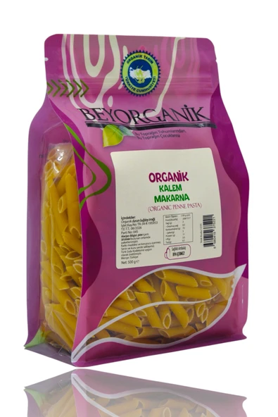 BEYORGANİK Organik Kalem Makarna  500gr  (AFLATOKSİN ve PESTİSİT ANALİZLİ) ürün görseli 1
