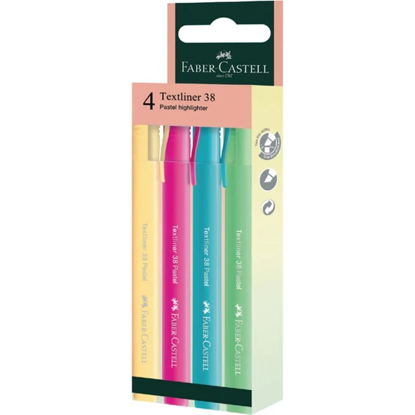 Faber-Castell Fosforlu Kalem 38 Pastel 4x 2022 ürün görseli 1