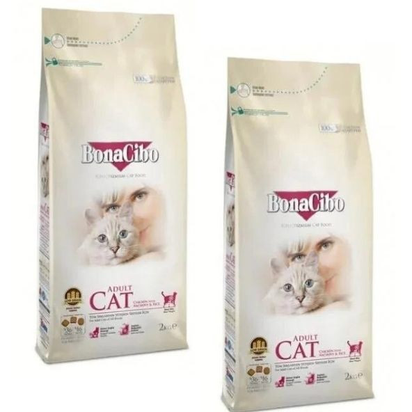BonaCibo Adult Cat Tavuklu (Hamsi ve Pirinç eşliğinde) Yetişkin Kedi Maması 2 Paket X 2 Kg ürün görseli 1