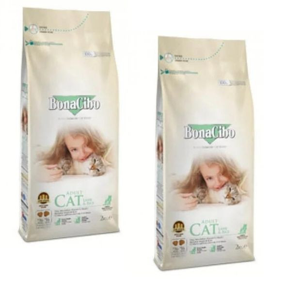 BonaCibo Kuzu Etli ve Pirinçli Yetişkin Kedi Maması 2 Kg x 2 Adet ürün görseli 1