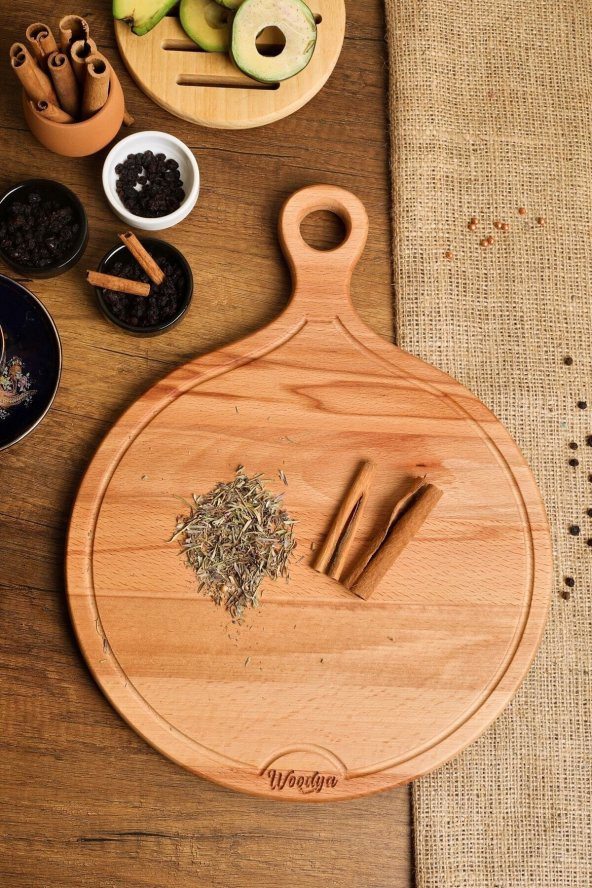 Woodya Ahşap Kesme Tahtası - Ahşap Sunum Tahtası - Ahşap Servis Tahtası - Anneler Günü Hediyesi 38x29 Cm ürün görseli 1
