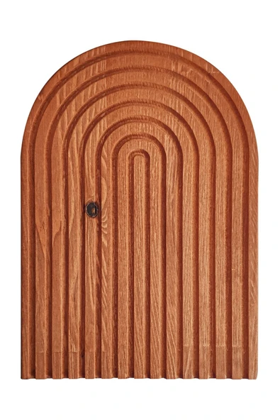 Edelya Home Ahşap Oymalı Yarım Gökkuşağı Dekoratif Ahşap Tepsi Sunum Tepsisi Sunumluk Banyo Tepsisi ürün görseli 1
