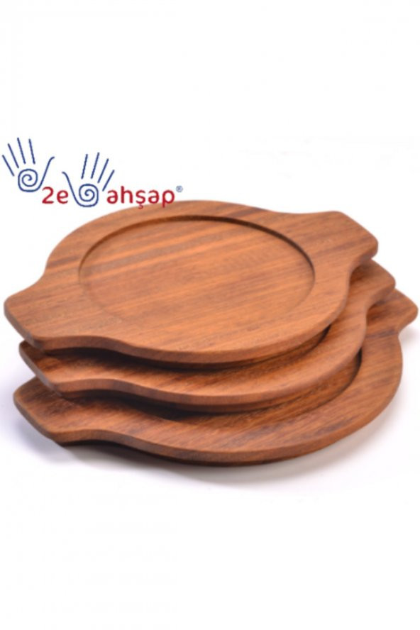 Ahşap Sahan Sunum Altlıgı (3 LÜ SET) - Marka: 2e - Resim 2