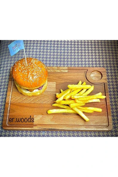 ErAhşap Burger Sunumluk Et Sunumluk Ahşap Sunumluk ürün görseli 1