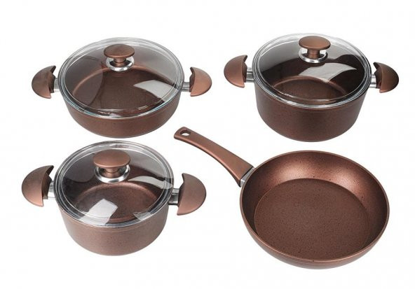 Porland Granit Tencere Takımı 7 Parça Santino Bronz ürün görseli 1