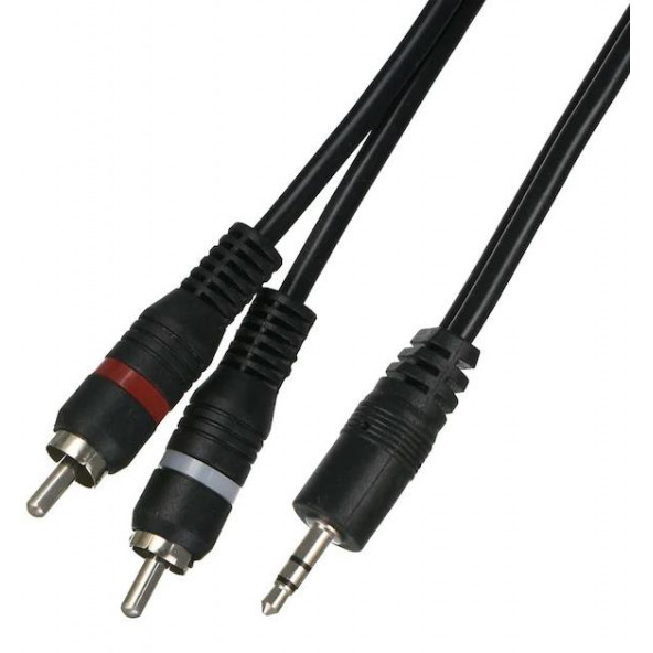 3.5mm Stereo To 2rca Aux Ses Kulaklık Çevirici Kablosu (1.8 Metre) ürün görseli 1