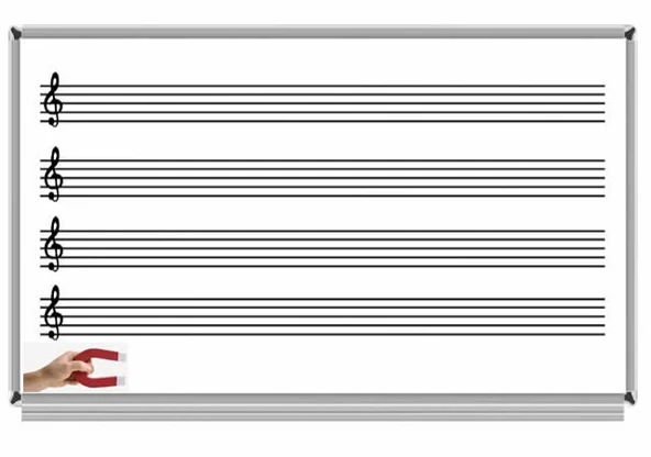 Akyazı 120X140 Müzik Çizgili Emaye Yazı Tahtası ürün görseli 1