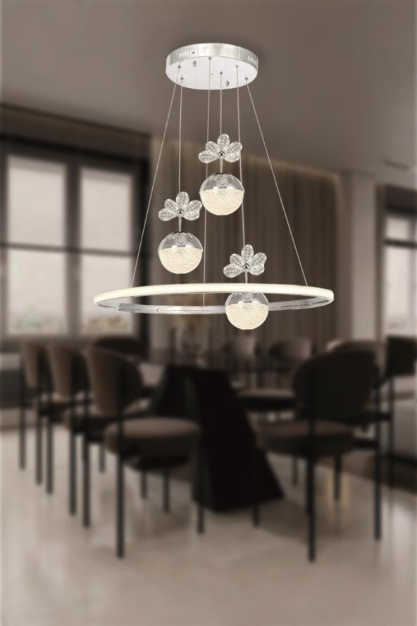 Eray Aydınlatma 2078-40 KR 3 Toplu Led Krom Avize ürün görseli 1