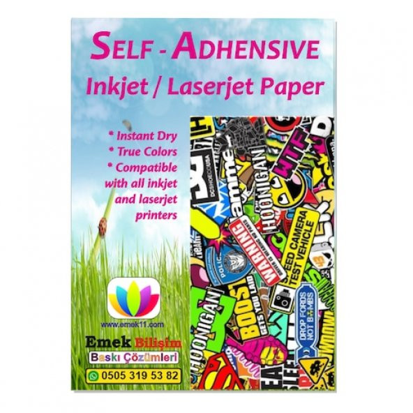 100 Adet 10x15cm  Sticker Yapışkanlı Etiket Kağıdı inkjet - la... ürün görseli 1