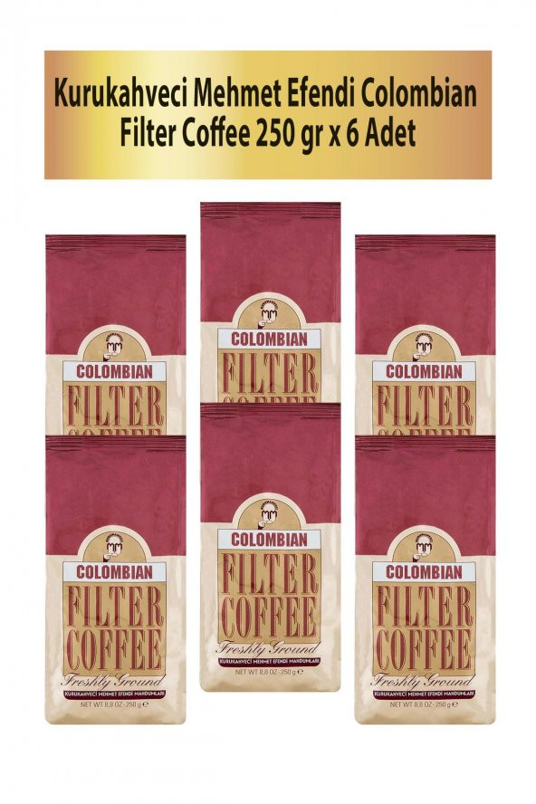 Mehmet Efendi Kurukahveci Colombian Filtre Kahve 250 gr x 6 Adet ürün görseli 1