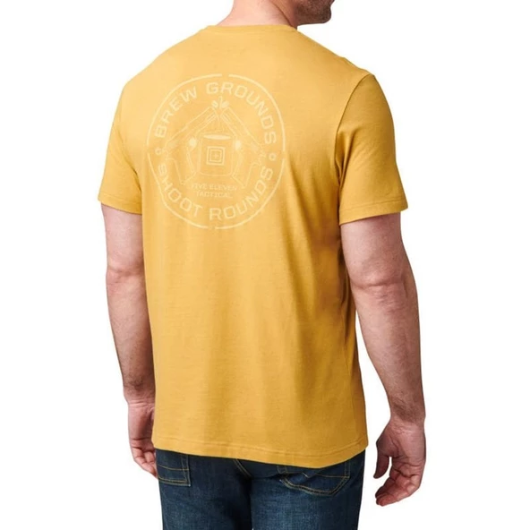 5.11 BREW GROUND SS TEE KISA KOL SARI T-SHIRT ürün görseli 1