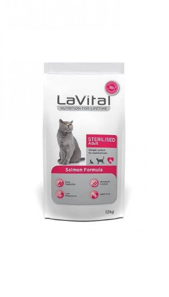 Lavital Sterilised Somon Balıklı Kısırlaştırılmış Kuru Kedi Mamasi 12 Kg ürün görseli 1
