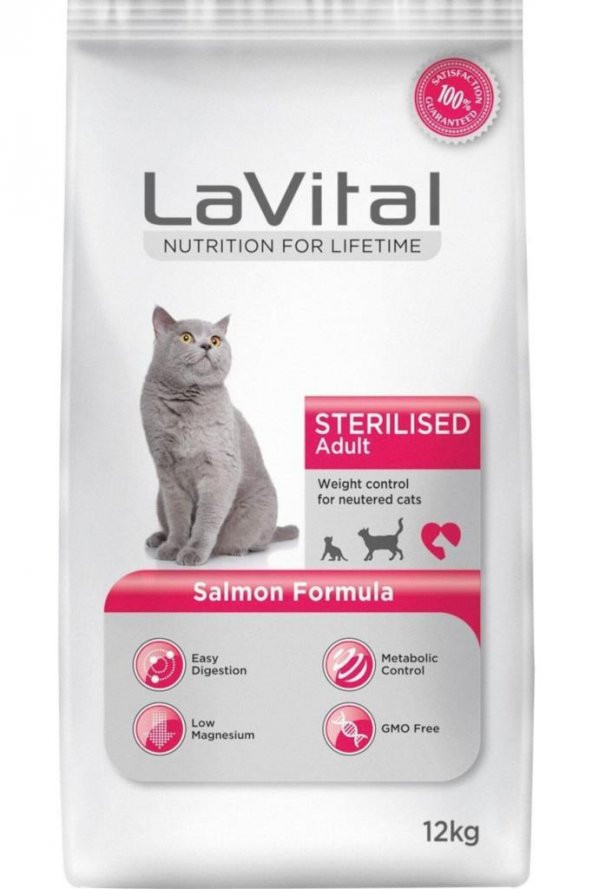 LaVital Sterilised Somonlu Kedi Maması - 12 Kg ürün görseli 1