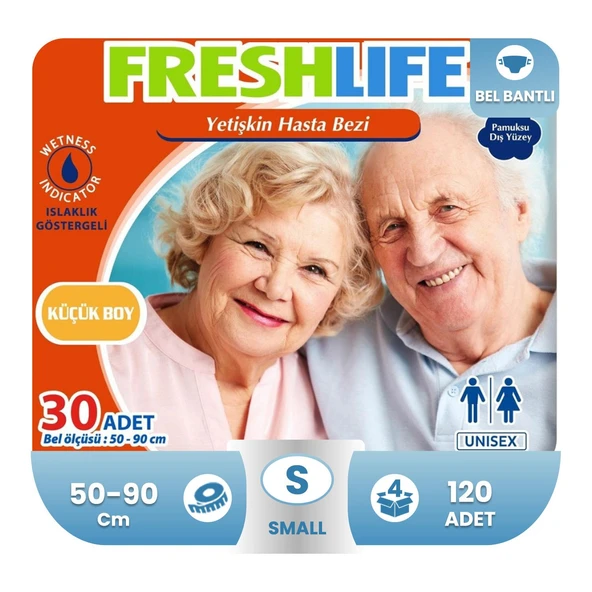 Freshlife Belbantlı Hasta Bezi S-Small Beden 120 Adet ürün görseli 1