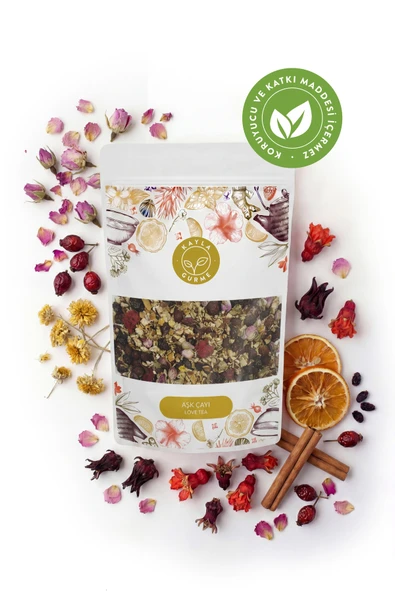 Kayla Gurme Aşk Çayı - Pembe Gül, Nar Çiçeği, Kuşburnu, Portakal Kabuğu, Sarı Gül, Hibiskus - 125 g ürün görseli 1