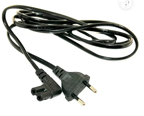 TV .TEYP 2 li Power Kablosu Yatay uç Siyah Standart 1.2m. ürün görseli 1