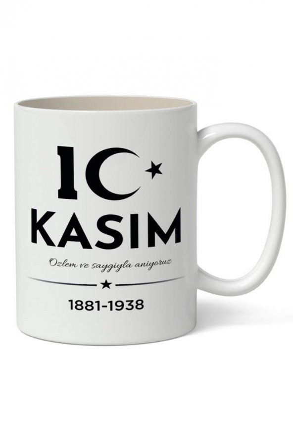 10 Kasım Mustafa Kemal Atatürk Tasarımlı Kupa Bardak Baskılı Kahve Kupa Bardak Model 4 ürün görseli 1