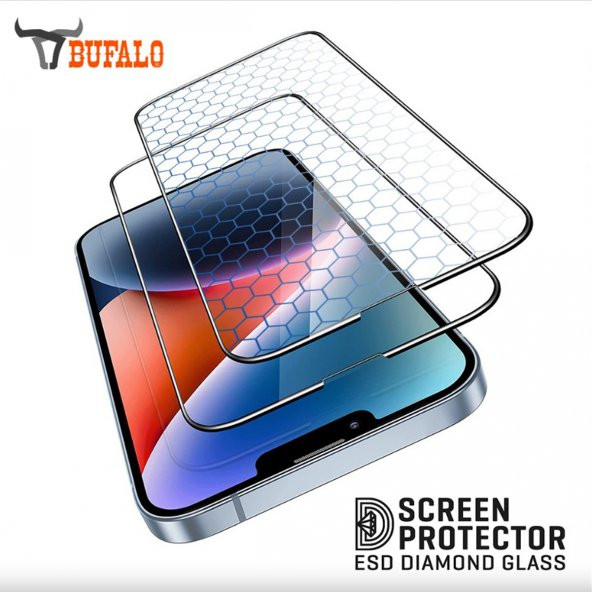 Bufalo iPhone 15 Plus ESD Anti Static Seramik Ekran Koruyucu - Resim 4