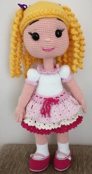 Sarışın Şeker Bebek Amigurumi Organik Oyuncak ürün görseli 1