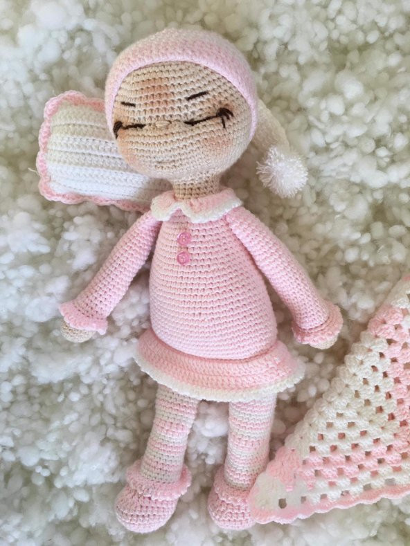 Uykucu Sofia Bebek Amigurumi Organik Oyuncak ürün görseli 1