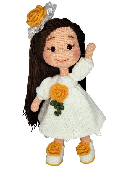 Güllü Kokoş Bebek Amigurumi Organik Oyuncak ürün görseli 1