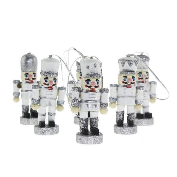 6 Adet 6cm Kurşun Asker Gümüş - Resim 4