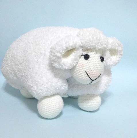 Pofuduk Kuzu Yastık Amigurumi Organik Oyuncak ürün görseli 1