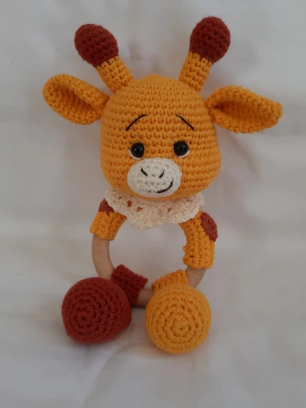 Vik Vik Zürafa Çıngırak Amigurumi Organik Oyuncak ürün görseli 1