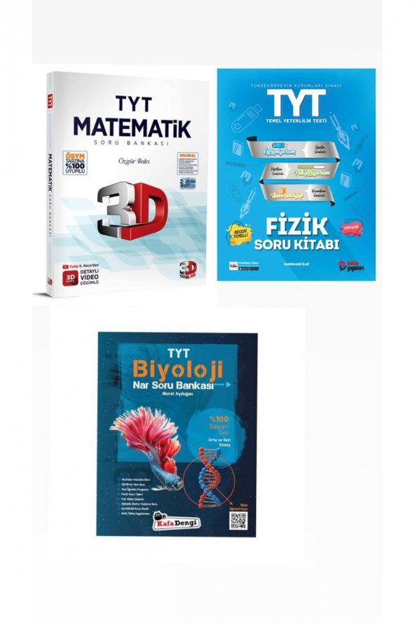 Tyt Matematik -Fizik-Biyoloji Soru Bankası Set ürün görseli 1