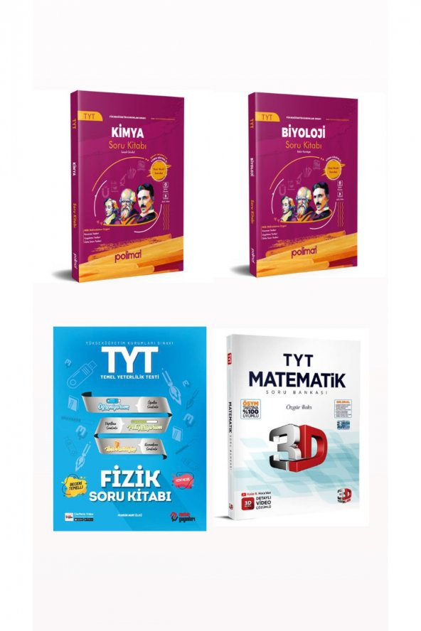 Tyt Fizik-Kimya-Biyoloji-Matematik Soru Bankası Set ürün görseli 1