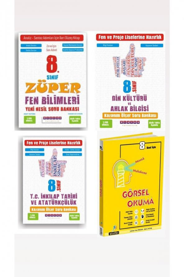 8.Sınıf Fen-Din-İnkılap Soru Bankası+Görsel Okuma ürün görseli 1