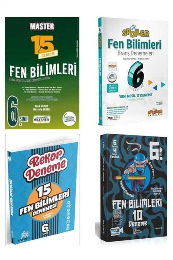 6. Sınıf Okyanus + Spoiler + Startfen + Isem Yayınları Fen Bilimleri 4 Lü Deneme Seti ürün görseli 1