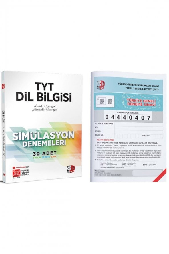 Yayınları Tamamı Video Çözümlü Tyt Simülasyon Dil Bilgisi 30 Deneme + Tg Deneme 9786051946641kr ürün görseli 1
